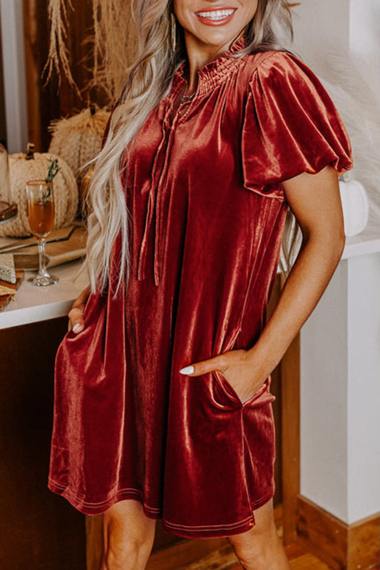 Cinnamon Smocked Dress